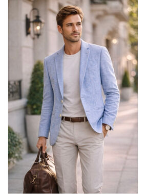 Scotch & Soda Blazer 46S Cotton Sport Coat Tailored European Summer Blue Casual